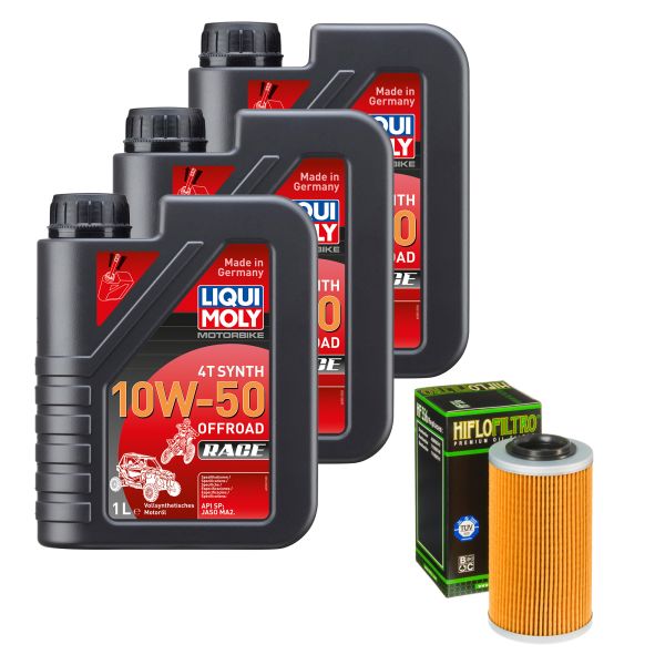 Wartungs-Set für Bombardier Quest 650 Max 2004, LiquiMoly 10W-50 Off. Race 3L (110124)