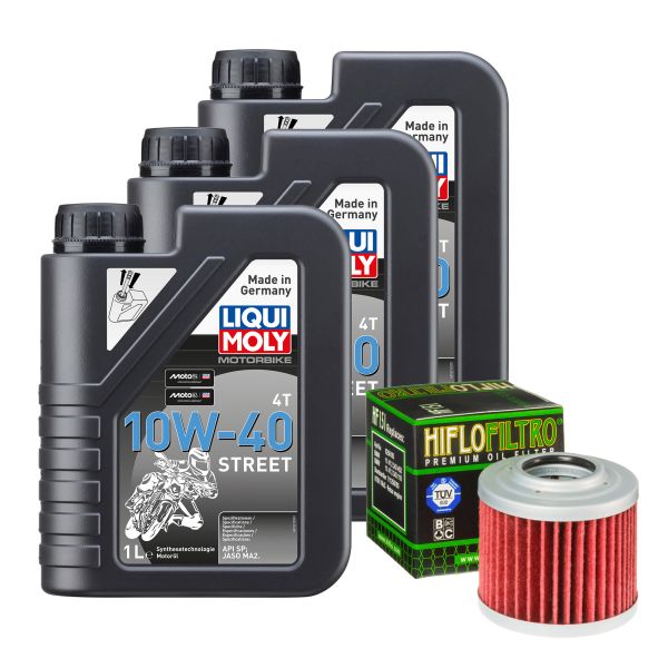 Wartungs-Set für BMW G 650 Xmoto E65X/K15 2010, LIQUI MOLY 10W-40 Street 3L (110152)