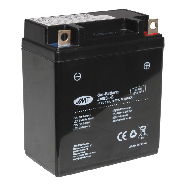 JMT Gel Batterie YB3L-B 12V 3Ah für Simson KR51 Schwalbe Yamaha DT80 125 (113890)
