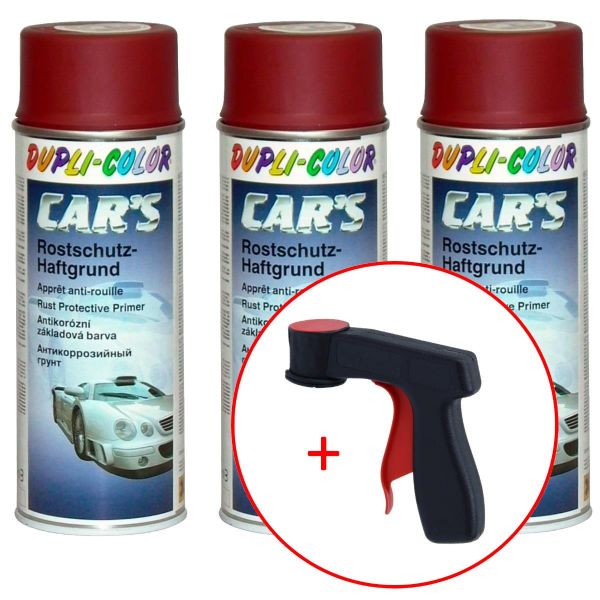 Dupli-Color Car's Rallye Rostschutz-Haftgrund rot 3x 400 ml. + 1 Spraydosen Handgriff (DU7402203s731)