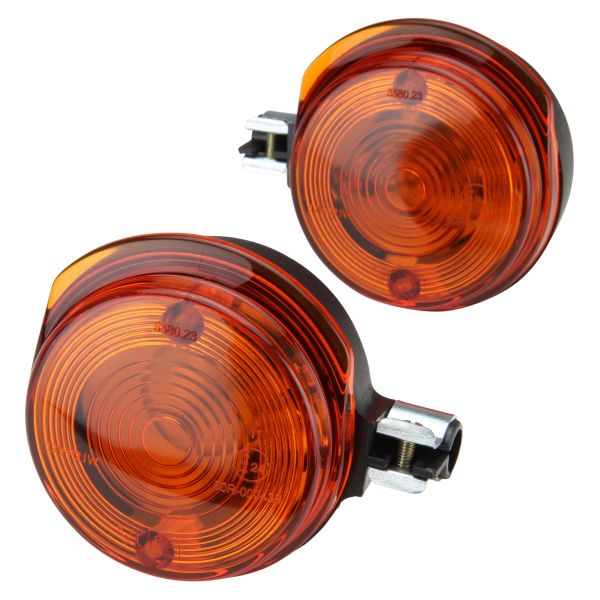 Blinker Set hinten rund orange mit E-Zeichen für Simson S50 S51 MZ ETZ TS 150 125 250 (100762)