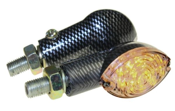 Motorrad Mini Blinker LED Arken carbon klar E-geprüft M10 (163718)