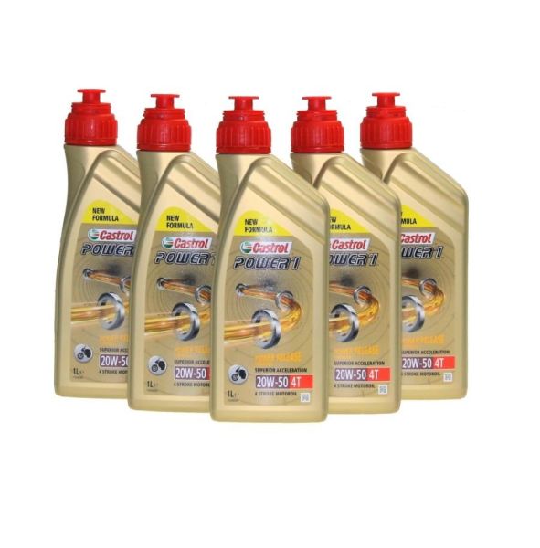 5 Liter Motoröl Castrol SAE 20W-50 Power 1 (Nachfolger von Castrol SAE 20W-50 Act evo 4T mineralisch (163811)