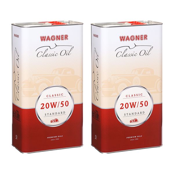 Wagner Motorenöl SAE 20W-50 Standard 2x 5 Liter – robustes Hochleistungsöl für Benzin-, Diesel- & Motorrad-Motoren (20001080052)