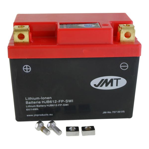 Lithium-Ionen-Batterie JMT HJB612-FP, 6 V 2.4 Ah, Pluspol links, DIN 01225 (953380)