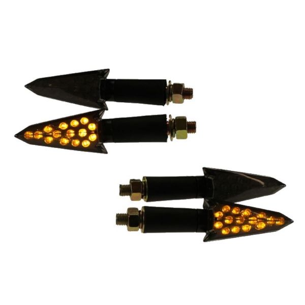 4x Motorrad Mini Blinker LED Lynx schwarz getönt E-geprüft (164837)