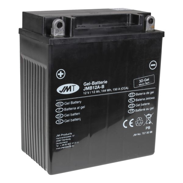 JMT Gel Batterie YB12A-B 12 V 12 Ah 150 A 134 x 80 x 161 mm (113912)