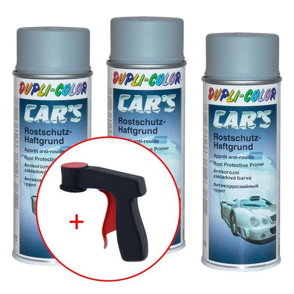 Dupli-Color Car's Rallye Rostschutz-Haftgrund grau 3x 400 ml. + 1 Spraydosen Handgriff (DU3858893s731)