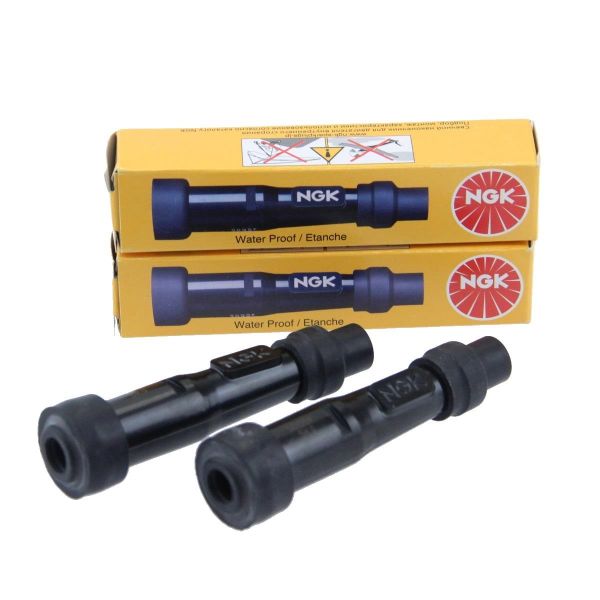 NGK Zündkerzenstecker 2-er Set SD05F 5kOhm entstört gerade für Moped & Motorrad (9111912)