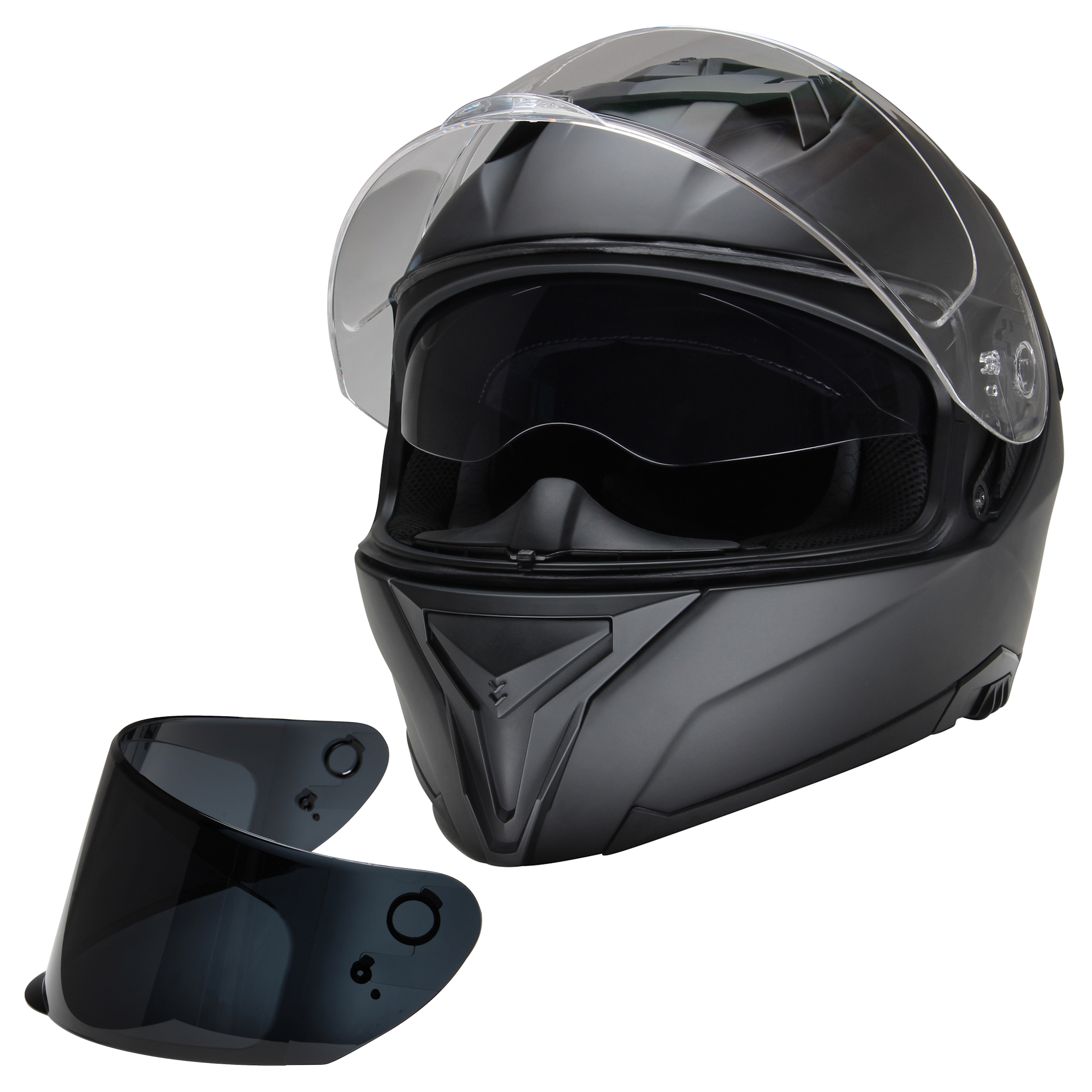 Casque moto casque intégral CMX Blacky noir mat avec visière teintée Casques intégraux