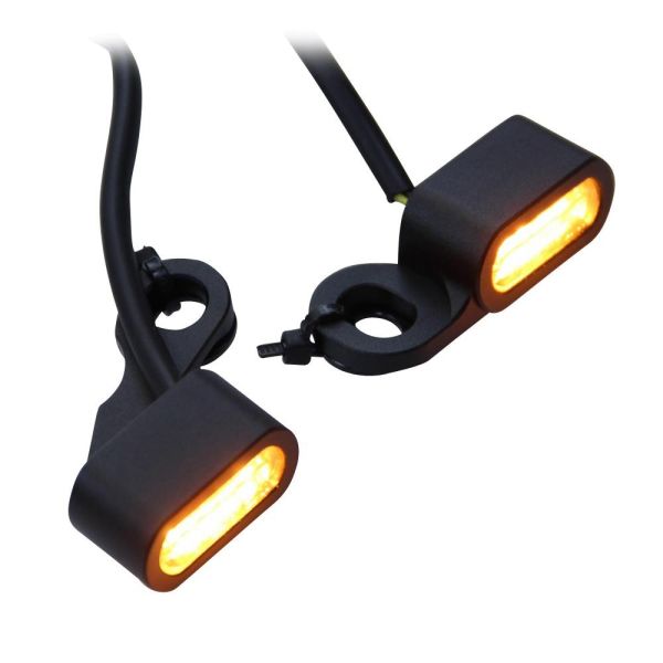 Feux clignotants à LED pour guidon de moto 12V teinté noir, Clignotants, Eclairage et Clignotants, Universel, Pièces Scooter, Moto, Maxiscooter,  Cyclo et Vélo