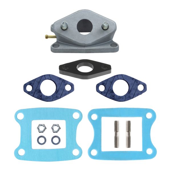 Ansaugstutzen 16mm + Isolierplatte + Dichtungen für Honda MT MB MTX MBX 50 (114529)