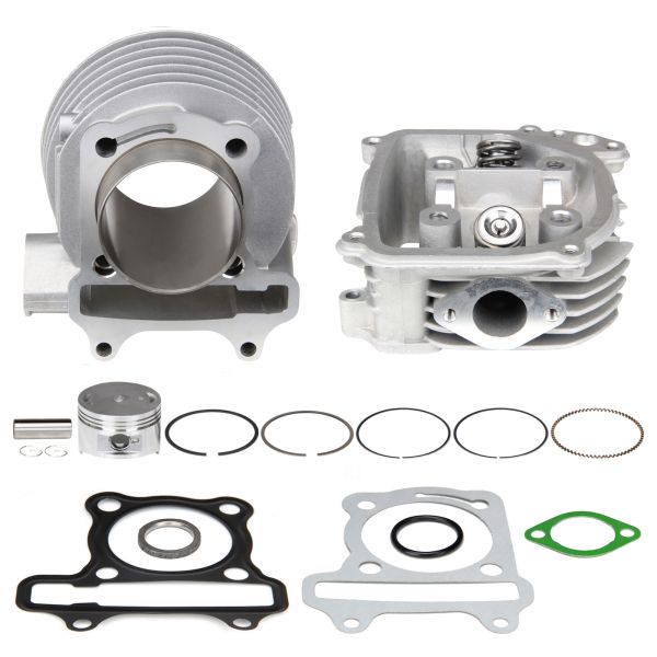 Zylinder Set + Kopf 150ccm 57,4mm (inkl. Ventile) (mit SLS) für 4-Takt China GY6 157QMJ / Tuning für GY6 152QMI (107543)
