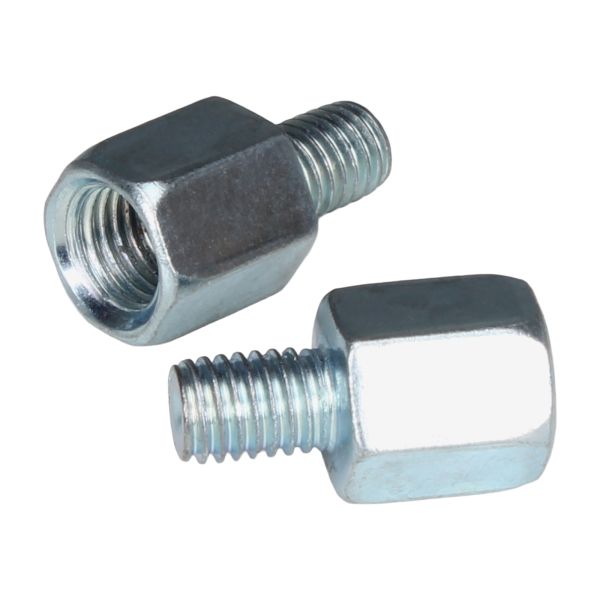 2x Spiegeladapter silber (Spiegel: M10 Rechtsgewinde / Lenker: M8 Rechtsgewinde) (1143702)
