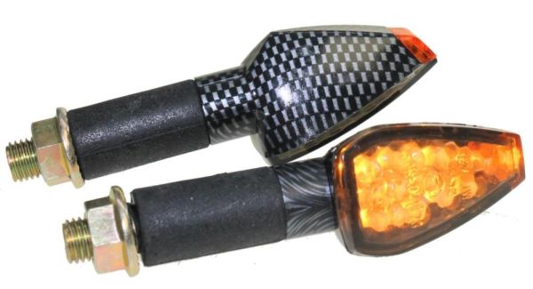 Motorrad Mini Blinker LED Future carbon getönt E-geprüft M10 (163673)