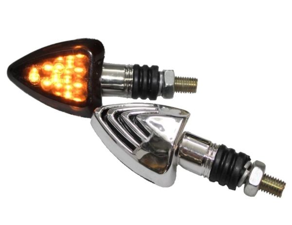 Motorrad Mini Blinker LED Jake chrom getönt E-geprüft (163680)