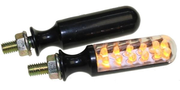 Motorrad Mini Blinker LED Aka schwarz klar M8 (163707)