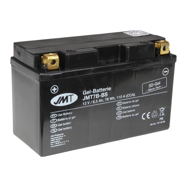 JMT Gelbatterie Motorrad YT7B-BS für Yamaha Xenter 125 SE59 2012-2018 (113929)