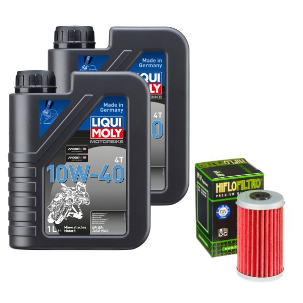 Wartungs-Set für Daelim VL 125 Daystar Gussrad VL125FK 2001, LIQUI 10W-40 2L (110276)