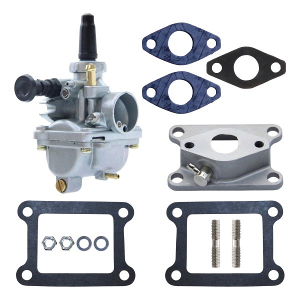 Vergaser VM16 16mm + Isolierplatte + Ansaugstutzen + Dichtungen für Yamaha DT 50 R M MX (bis 2003) / RD 50 M MX DX (114502)