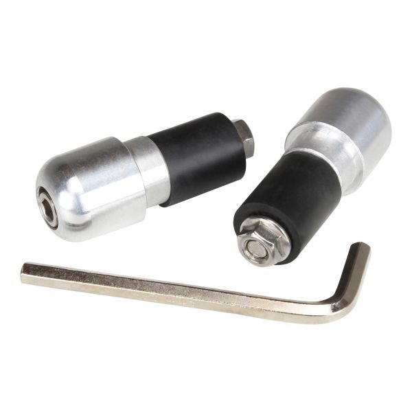 Lenkergewichte Vibrationsdämpfer (2 Stück) Lenkerenden silber KURZ für 22mm Lenker (112537)