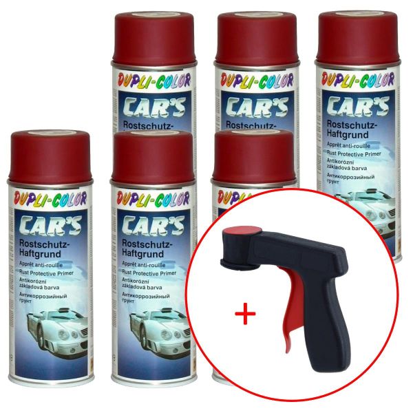 Dupli-Color Car's Rallye Rostschutz-Haftgrund rot 6x 400 ml. + 1 Spraydosen Handgriff (DU7402206s731)