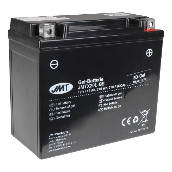 JMT Gel Batterie Motorrad YTX20L-BS wartungsfrei inkl Pfand (113925)