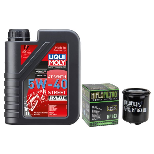 Wartungs-Set für Gilera Runner 125 VX 4T M24000 2001, LiquiMoly 5W-40 Race 1L (110972)