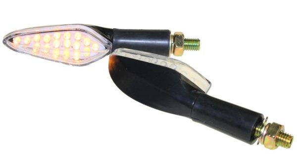 Motorrad Mini Blinker LED Shower schwarz klar E-geprüft (163666)