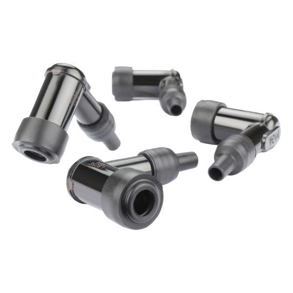 4x Zündkerzenstecker schwarz NGK LB05E 8031 (90° / entstört / 5kOhm / SAE Anschluss / 14 mm)  (9111994)