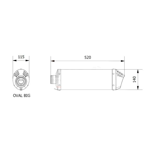 Mivv SPORT Schalldämpfer OVAL SLIP-ON Titan Cap für HONDA CBR 600 RR BJ 2005 > 2006 (UH.027.LNC)
