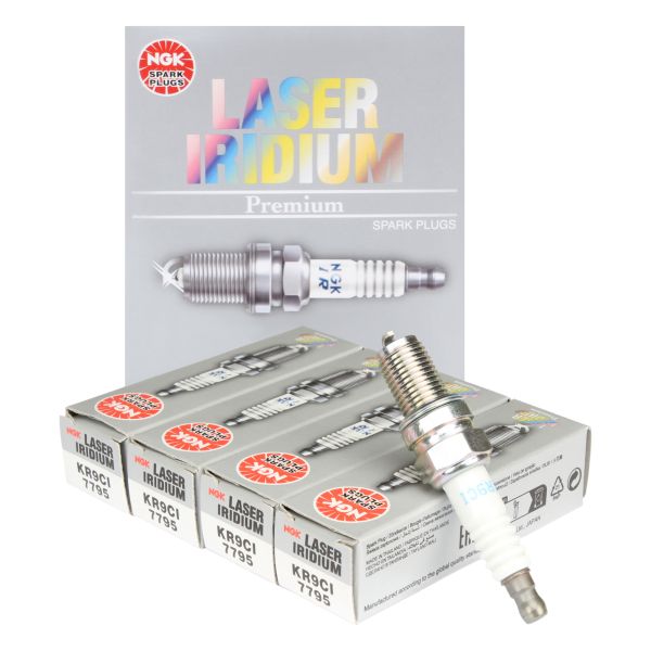 4x Zündkerze KR9CI NGK 7795 SAE fest IRIDIUM4 (9296844)