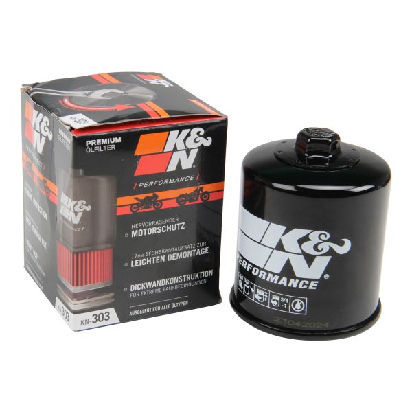 K&N Ölfilter KN-303 mit 17mm Sechskant für Honda Kawasaki Yamaha Polaris (109531)