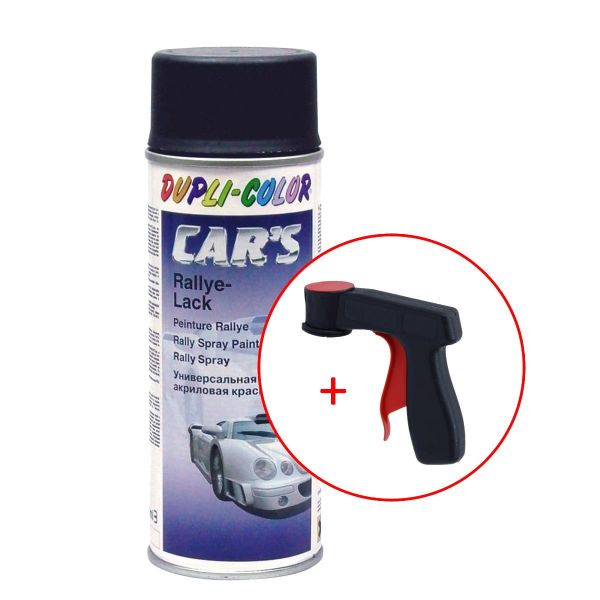 Dupli-Color Car's Rallye Lack Lackspray schwarz glänzend 400 ml. + 1 Spraydosen Handgriff (DU385865s731)