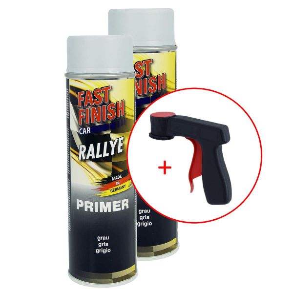 FastFinish Fast Finish Rallye Haftgrund grau 2x 500 ml. + 1 Spraydosen Handgriff (FF2928112s731)