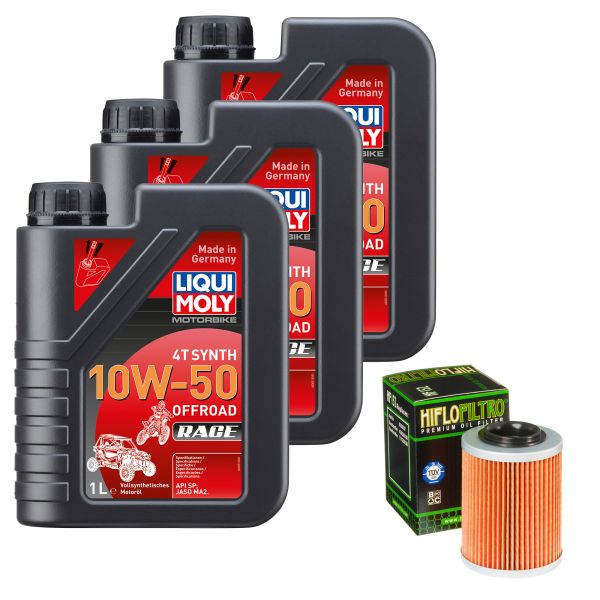 Wartungs-Set für CAN-AM Outlander 450 L 2016, LIQUI MOLY 10W-50 Off. Race 3L (110132)