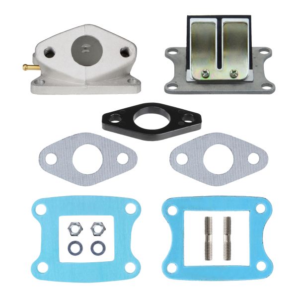 Ansaugstutzen 20mm + Isolierplatte + Membranblock + Dichtungen für Honda MT MB MTX MBX 50 (114540)