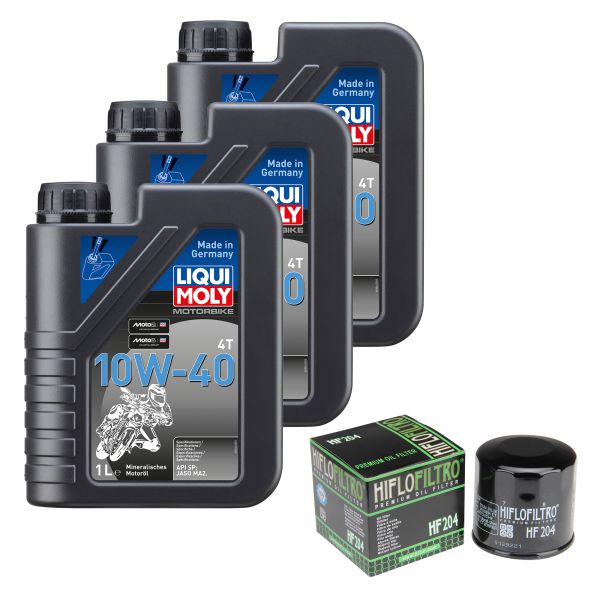 Wartungs-Set für Honda CBR 600 RR PC37 2005, LIQUI MOLY 10W-40 3L, Ölfilter (110005)