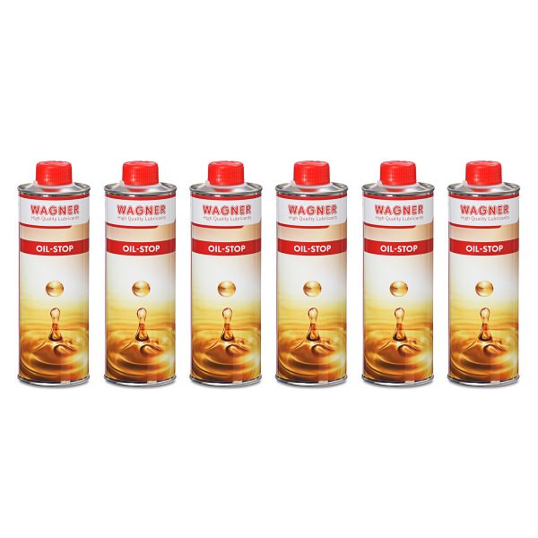 Wagner Oil-Stop 6x 500 ml – Motorölzusatz zur Regenerierung undichter Dichtungen für PKW, Motorrad & Oldtimer (20000285006)