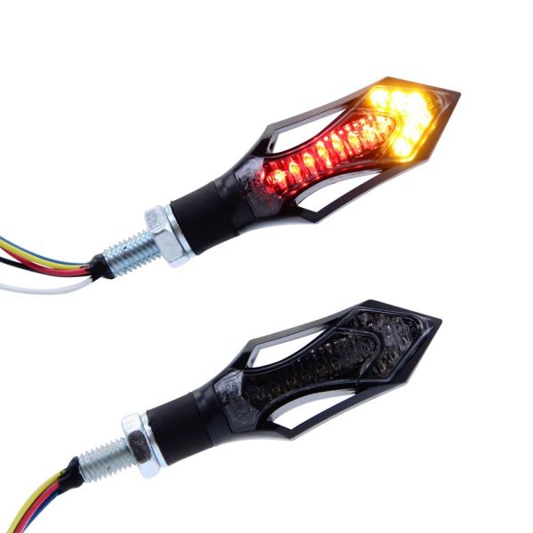 Motorrad LED Blinker/LED Rücklicht Kombination schwarz getönt (162088)