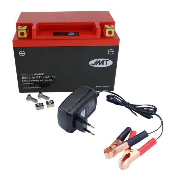 Batterie Lithium Ion 12V 3Ah HJTX9-FP JMT avec le chargeur pour le scooter  / moto, Pièces Scooter, Moto, Maxiscooter, Cyclo et Vélo