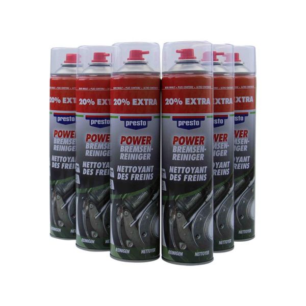 6x Presto Bremsenreiniger Power 600 ml. - Teilereiniger Spray Acetonfrei (3072876)