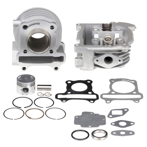 Zylinder Set + Kopf 50ccm 39mm (lange 69,5mm Ventile) (ohne SLS) für 4-Takt China GY6 Kymco 139QMB 139QMA Euro 4/5 (107540)
