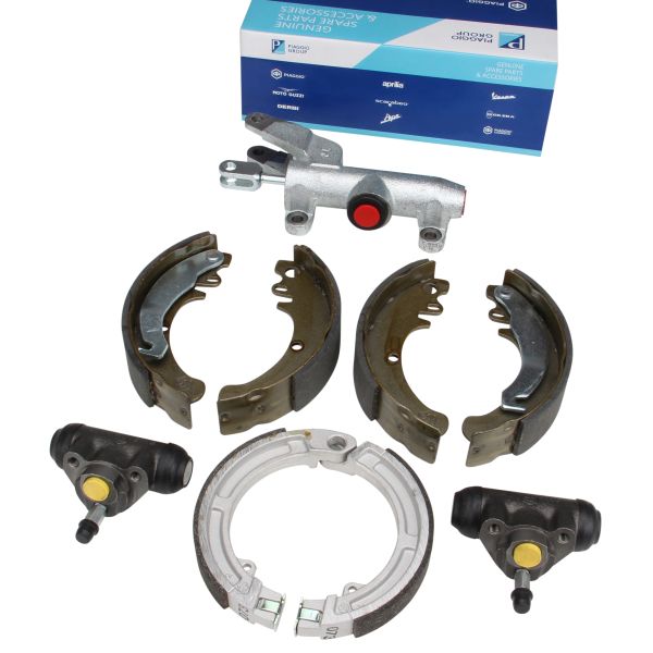 Bremsbacken + Rad-/Hauptbremszylinder hinten + vorne für Piaggio Ape 50 FL3 FL Mix RST TM P50 TL5T TL6T (101877)