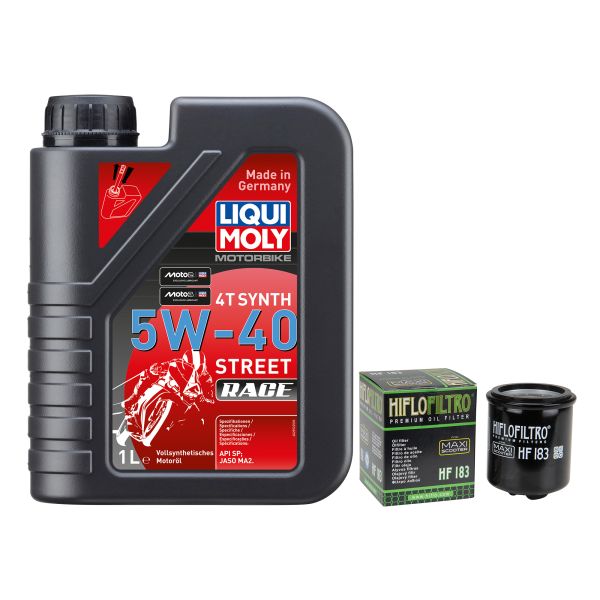 Wartungs-Set für Derbi Boulevard 125 VTHM571 2012, LIQUI MOLY 5W-40 Race 1L (110955)