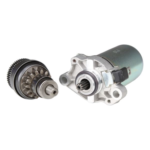 Anlasser + Anlasserfreilauf (14/55Z) für Piaggio 4-Takt / Fly Liberty NRG Zip / Aprilia SR / Vespa ET4 Primavera 50 von  (114303)