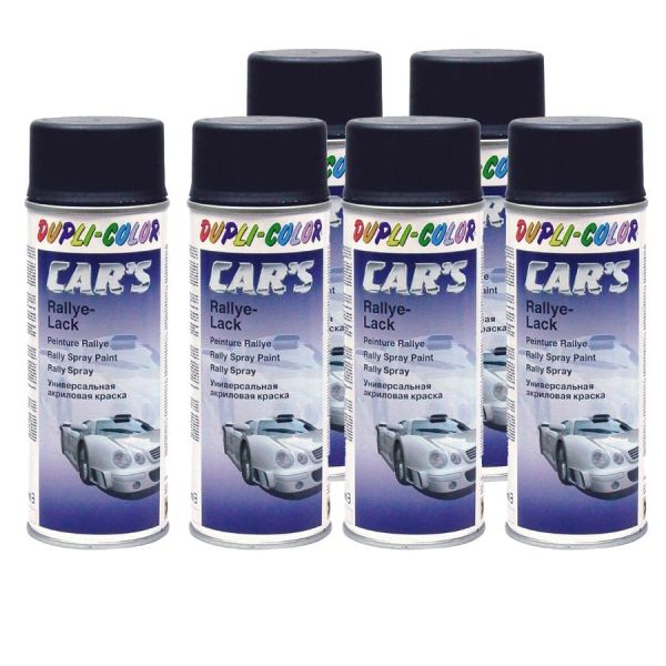 6x Car's Rallye Lack Lackspray schwarz matt 400 ml. (DU3858726)