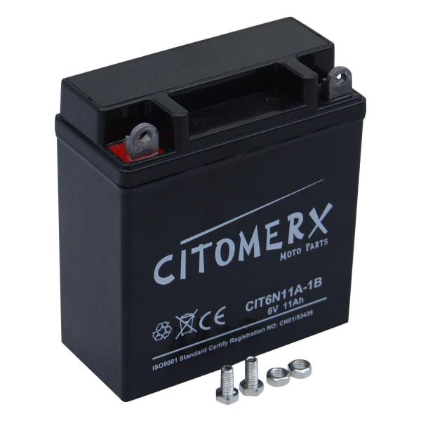 Gel-Batterie CIT 6N11A-1B, 6 V 11 Ah, Pluspol links, DIN 01214 (160830A_24051010324850)