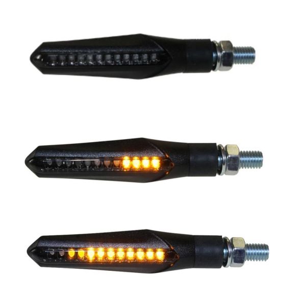 LED Lauflichtlicht-Blinker "Running" sequentiell Universal Roller Motorrad Moped Quad (165417)