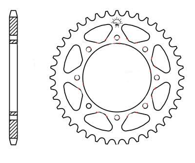 Kettenrad hinten 44 Zähne Teilung 520 Typ R487-44 (110813)